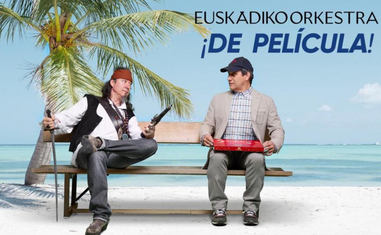 Programako azken bi piezak daude islatuta kartelean: 'Karibeko piratak' eta 'Forrest Gump'. Eta, elkarren ondoan eserita, Luis Posada eta Jordi Brau.