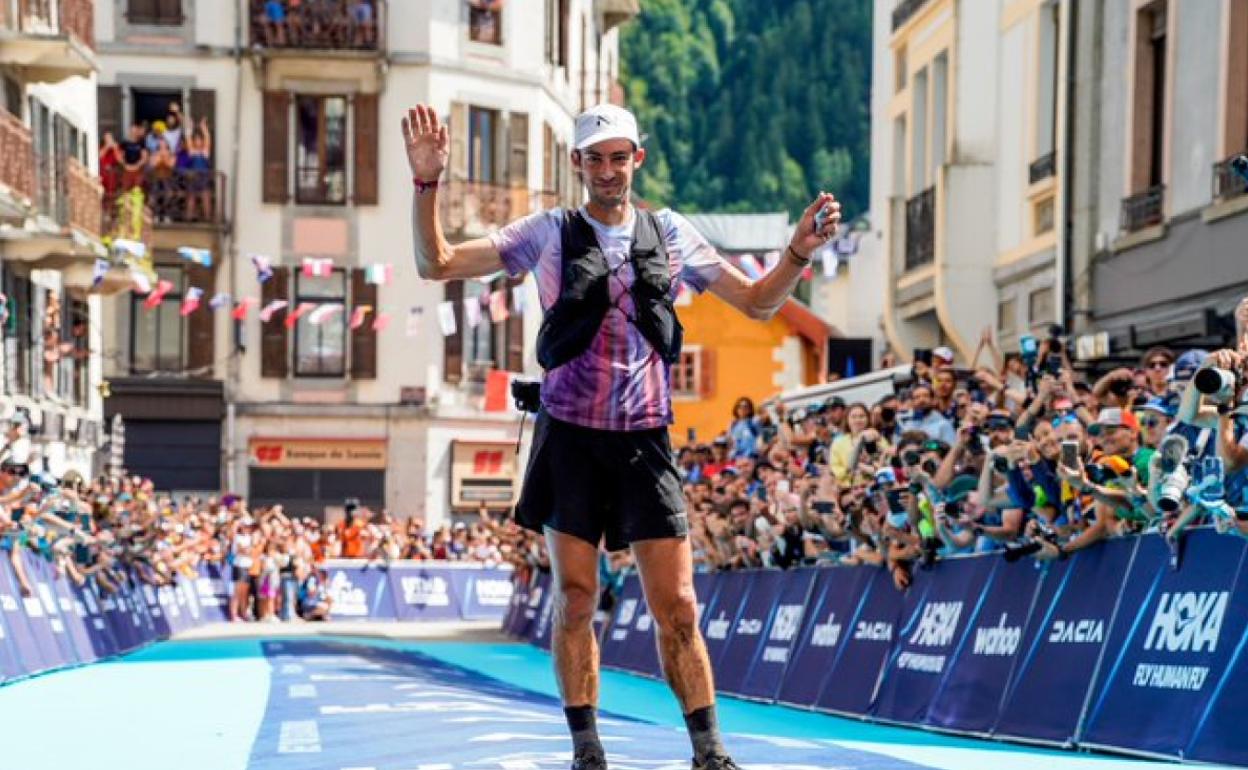 Kilian Jornet, a su llegada a la meta en Chamonix.