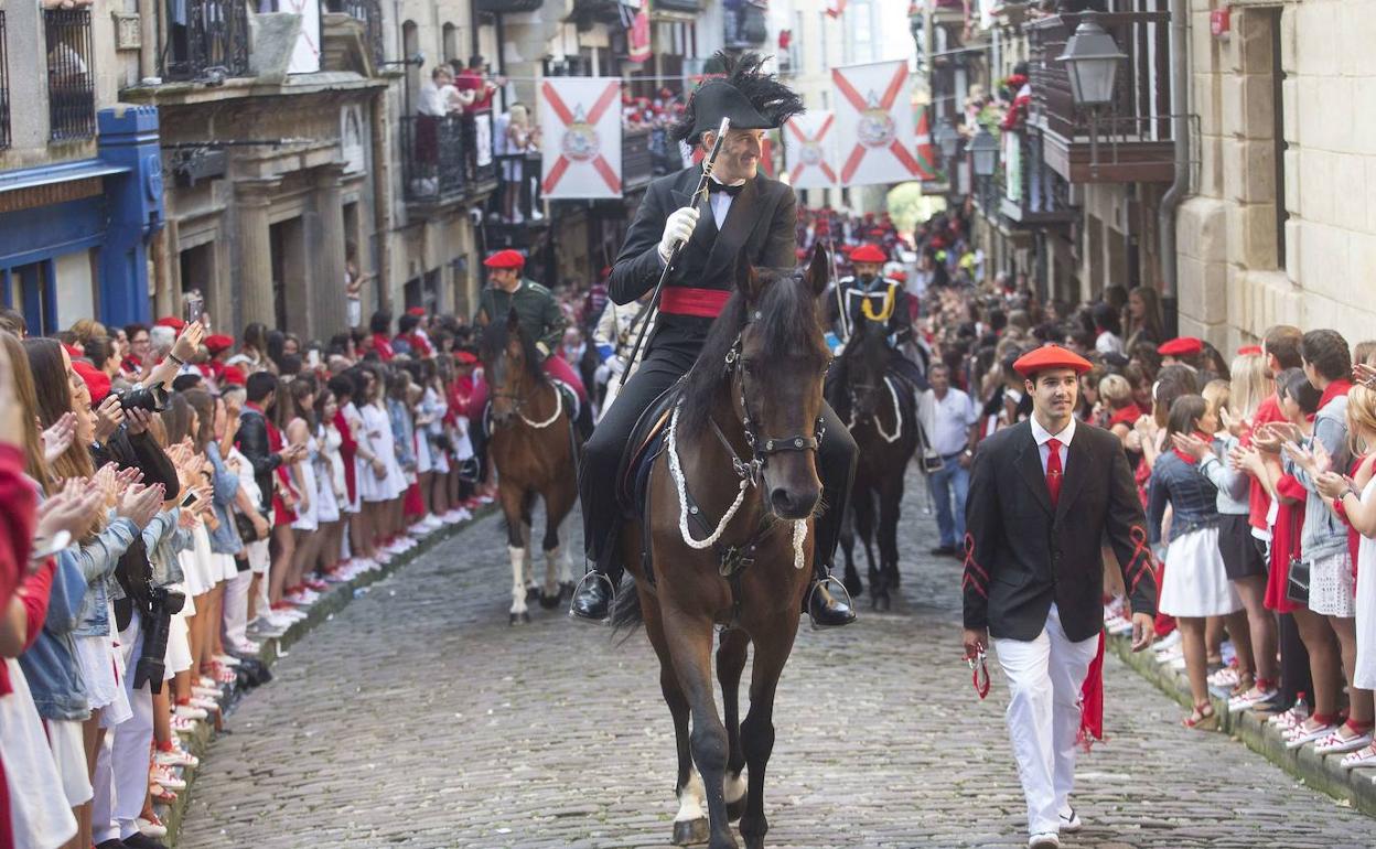 Momento del Alarde de Hondarribia en la edición 2018.