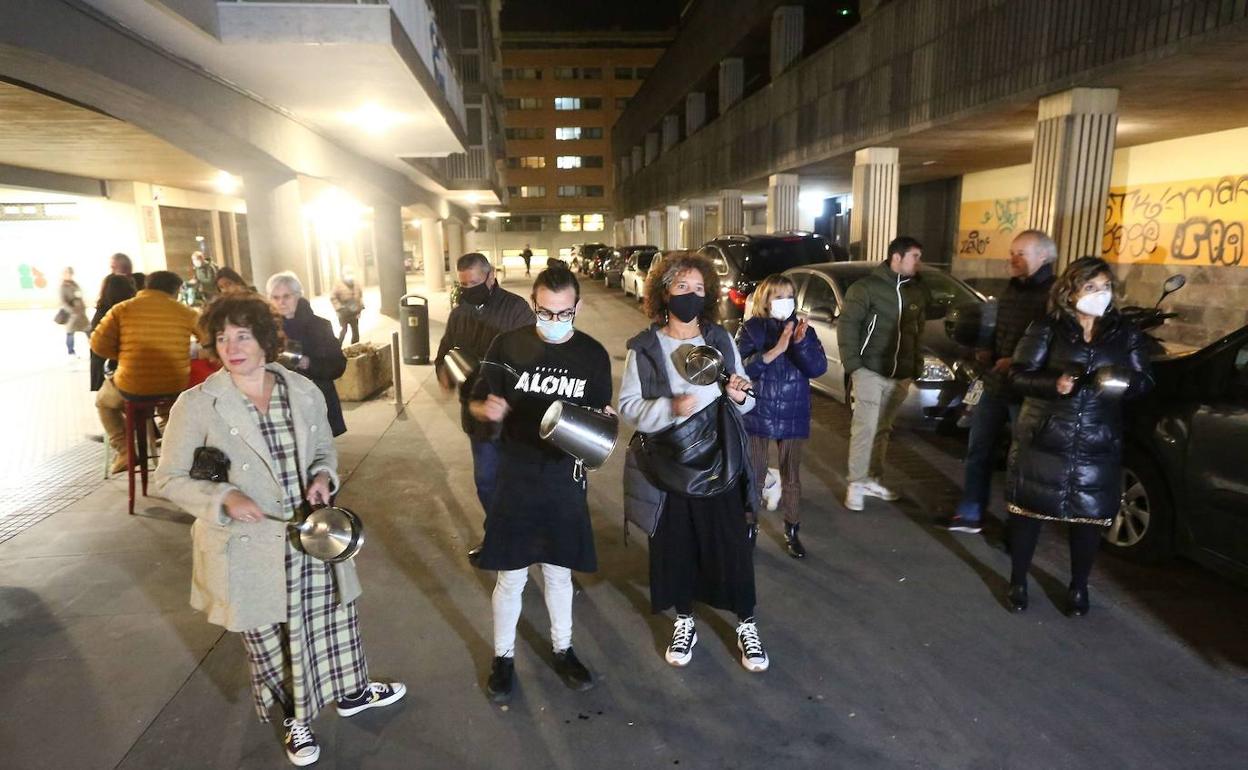 Protesta de vecinos de Egia el pasado año.