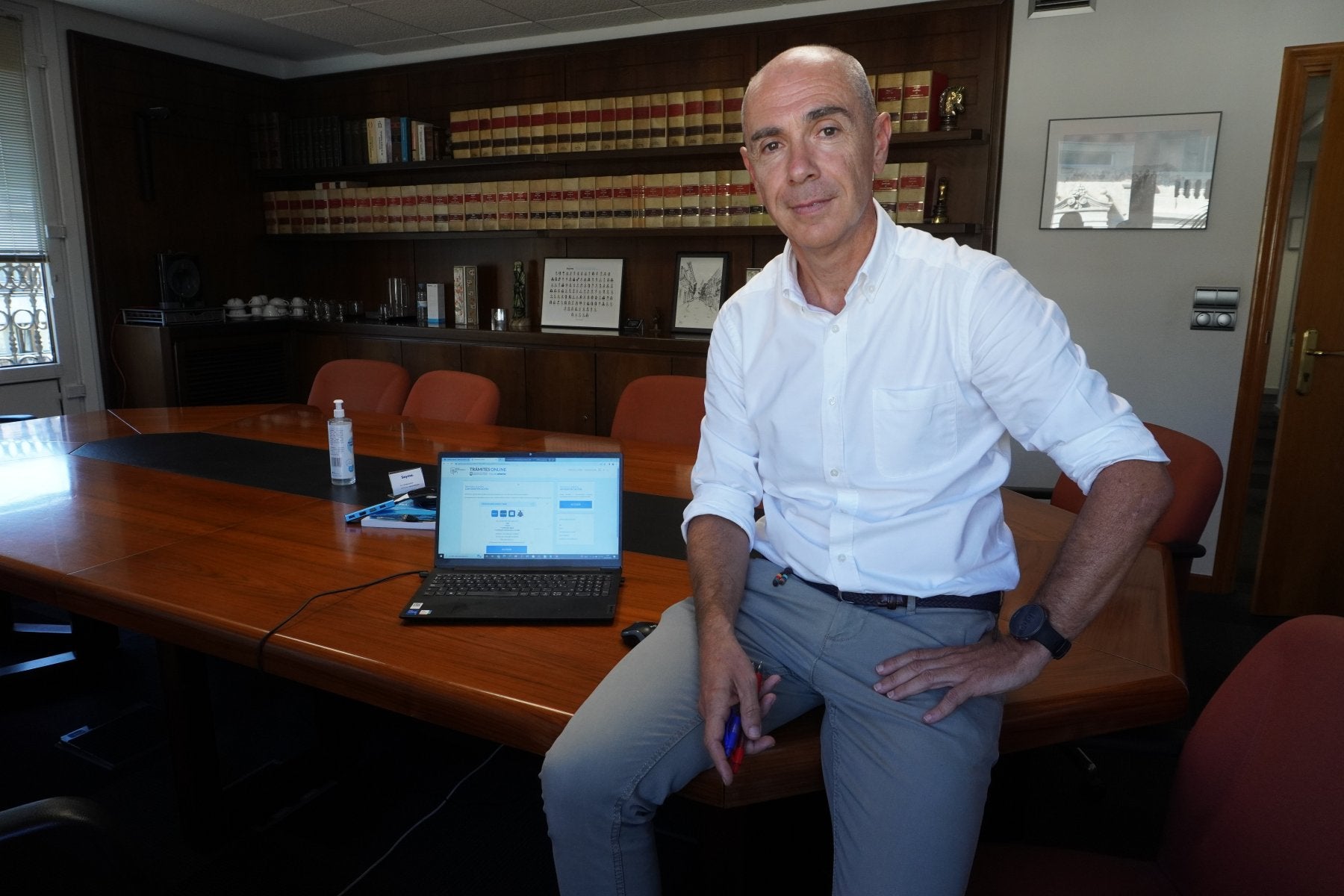 Víctor Etxeberria, ayer en las oficinas de la consultora Sayma. 