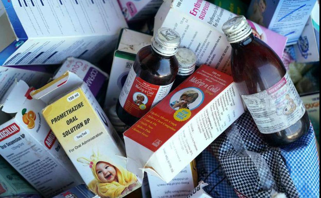 Jarabes contaminados de la farmacéutica india Maiden. 