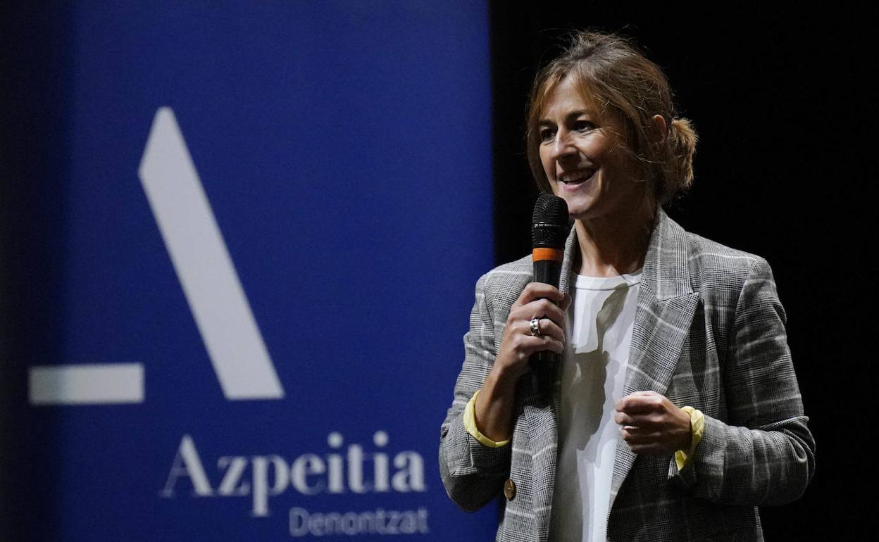 Nagore Alkorta, alcaldesa de Azpeitia, durante la convención del martes.