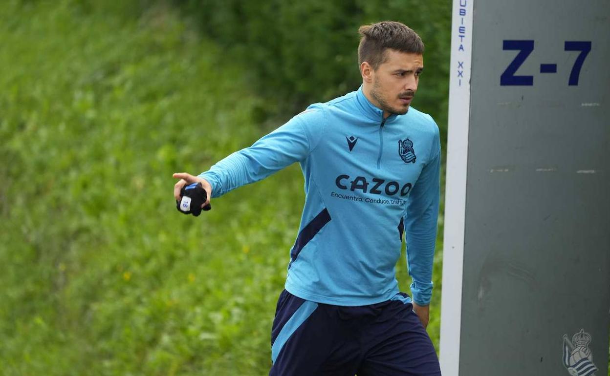 Andoni Gorosabel se ha entrenado este miércoles junto a sus compañeros.