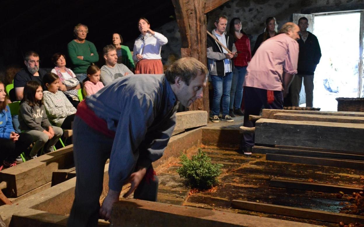 Dolarea martxan ikusteko aukera egonda Sagardo Astean Igartubeiti baserrian.