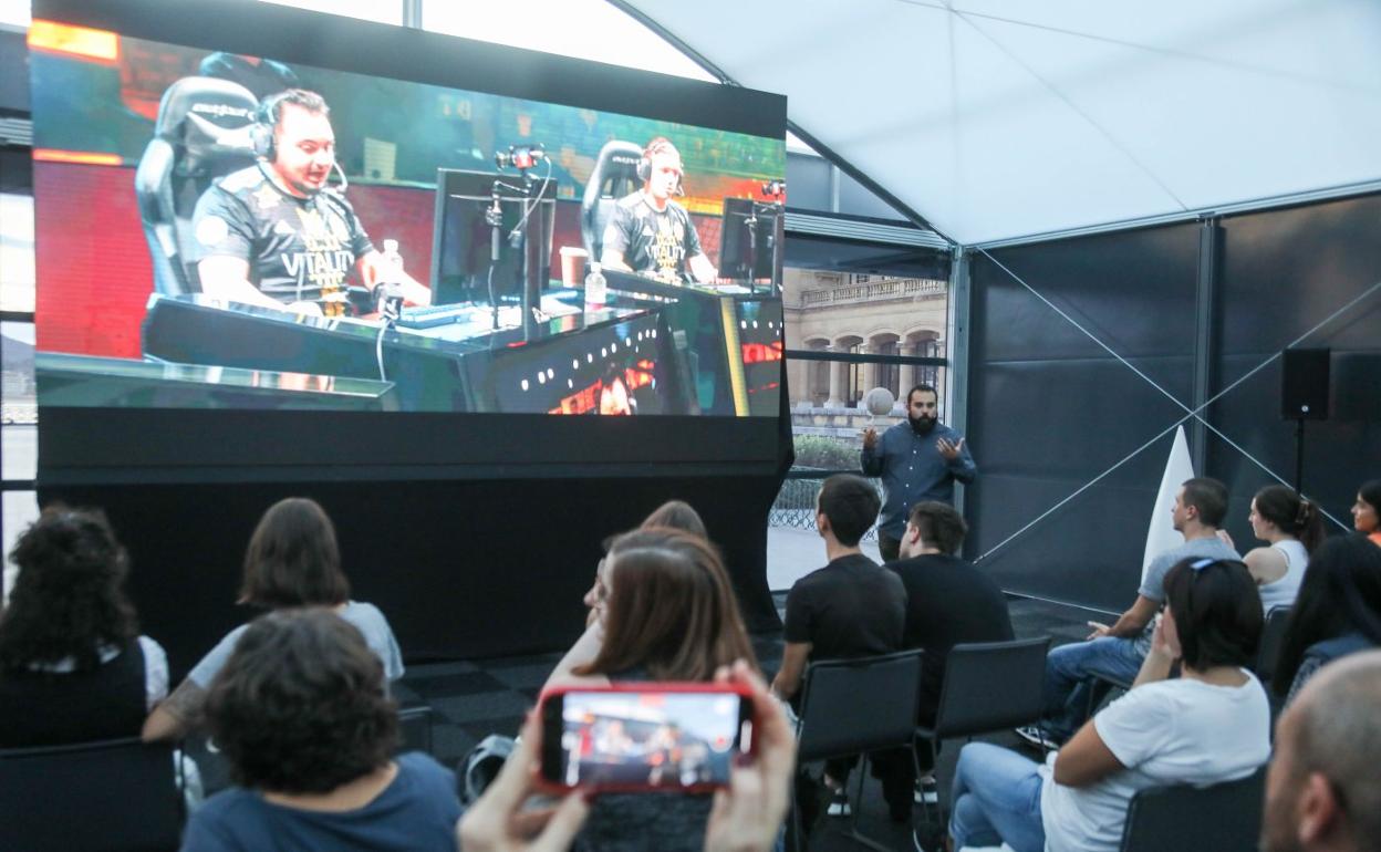 Jon Fermín San Julián, de ORE Sports, en su sesión de ayer. 