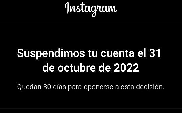 Mensaje que les está apareciendo a algunos usuarios al entrar en Instagram.