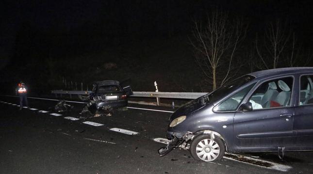 Estado de varios de los vehículos accidentados en enero de 2020 en la N-121-A.