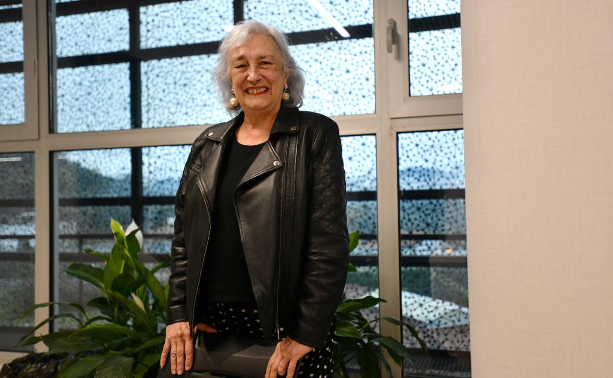 Arantxa Urretabizkaia antes de la entrevista.