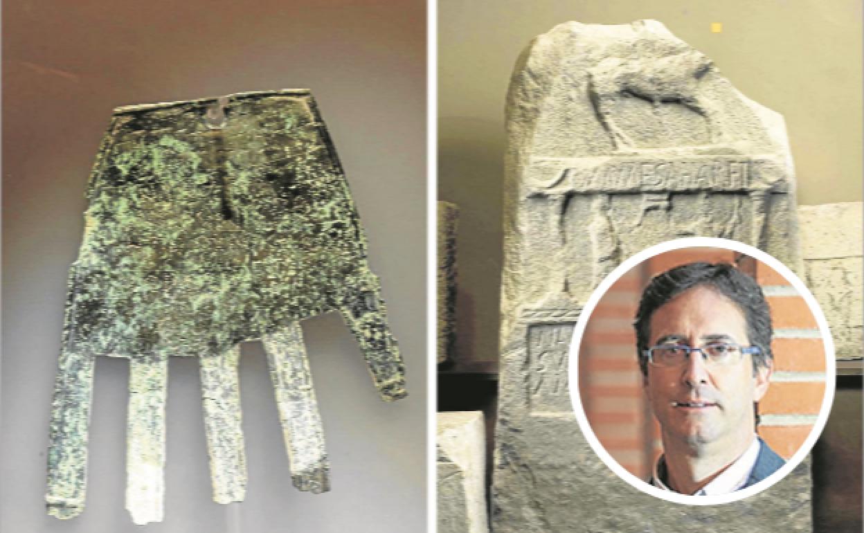 Entre los dos testimonios escritos del vascónico, la mano encontrada en el Valle de Aranguren y la estela de Lerga, hallada en San Martín de Unx, median algo más de cincuenta kilómetros y más de tres siglos. En la foto círculo Iván Igartua..