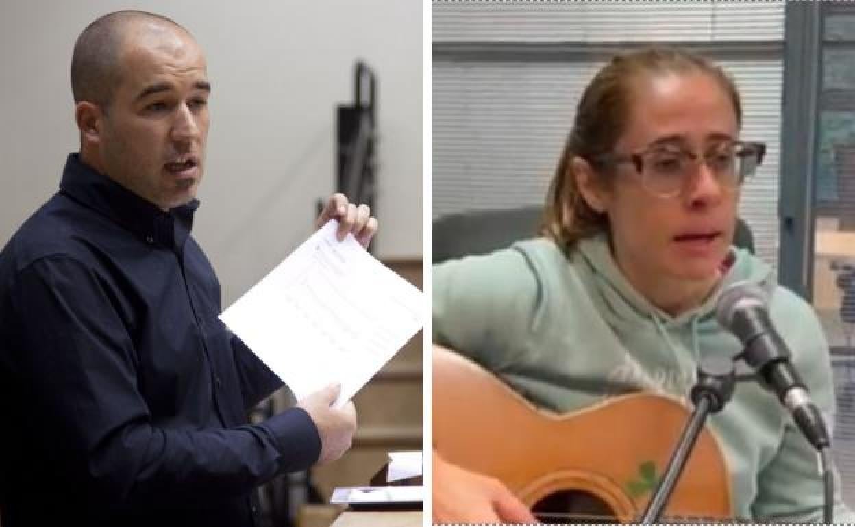 El parlamentario de EH Bildu, Josu Estarrona y Maddalen Arzallus en interpretación de un bertso sobre Parot. 