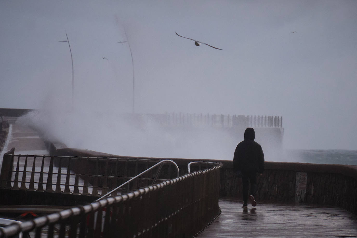 Fotos: Olas en el Paseo Nuevo de Donostia