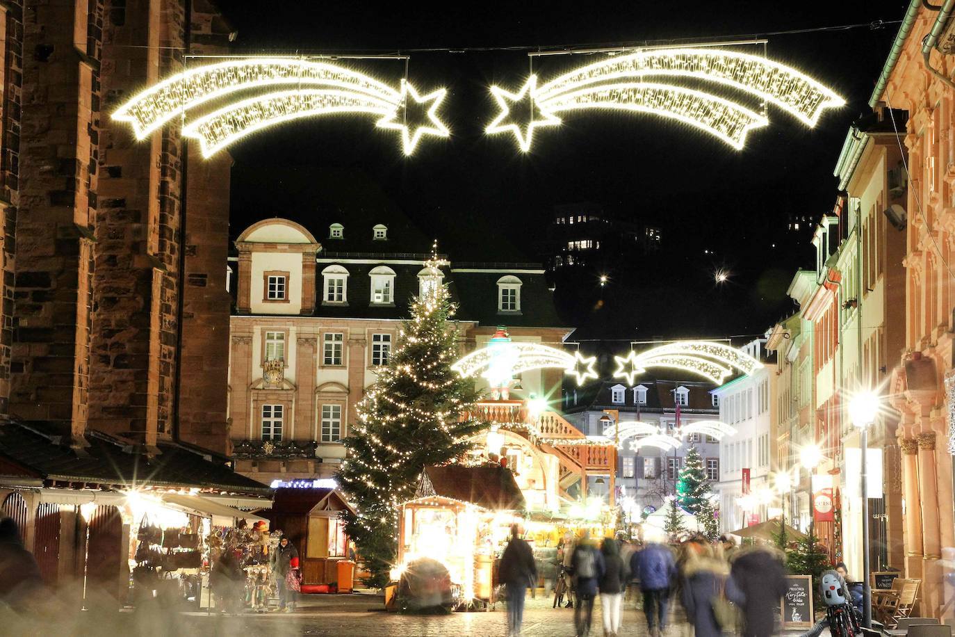 Mercado de Navidad en Heidelberg, Alemania.