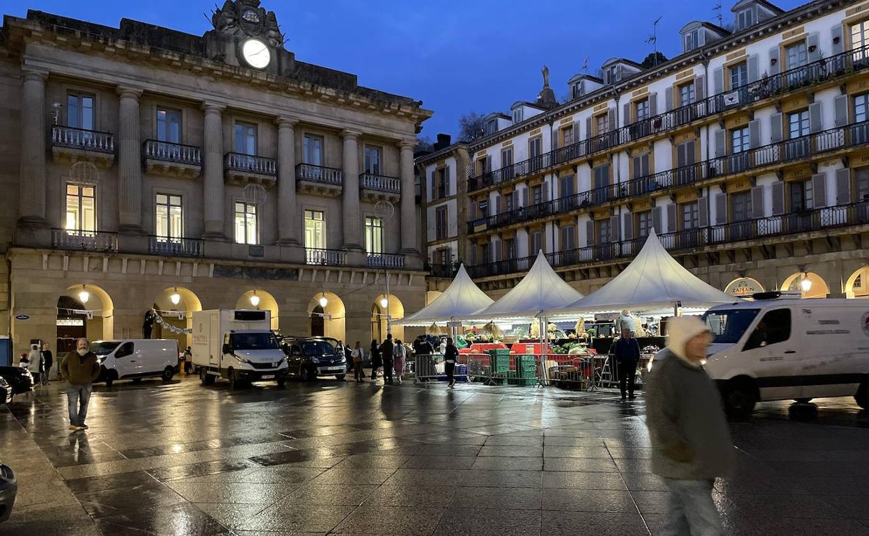 Preparativos a primera hora de este miércoles. 