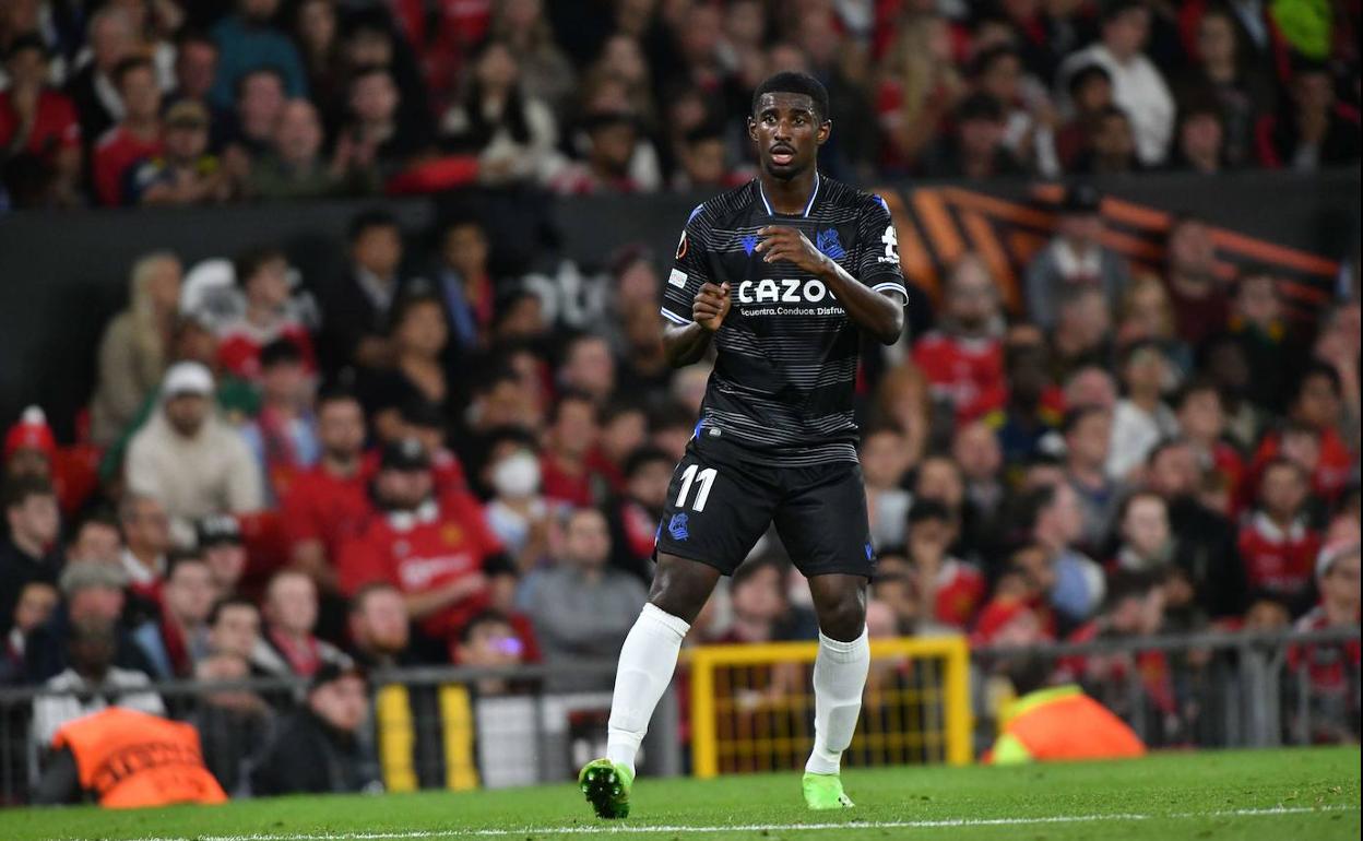 Mohamed-Ali Cho durante el partido disputado por la Real Sociedad ante el Manchester United