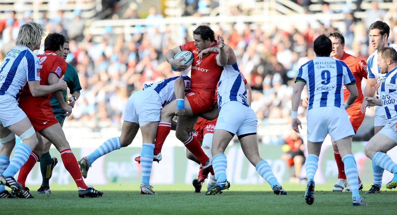 Partido de rugby en Anoeta entre el Aviron Bayonnais y el Toulouse disputado en 2011. 