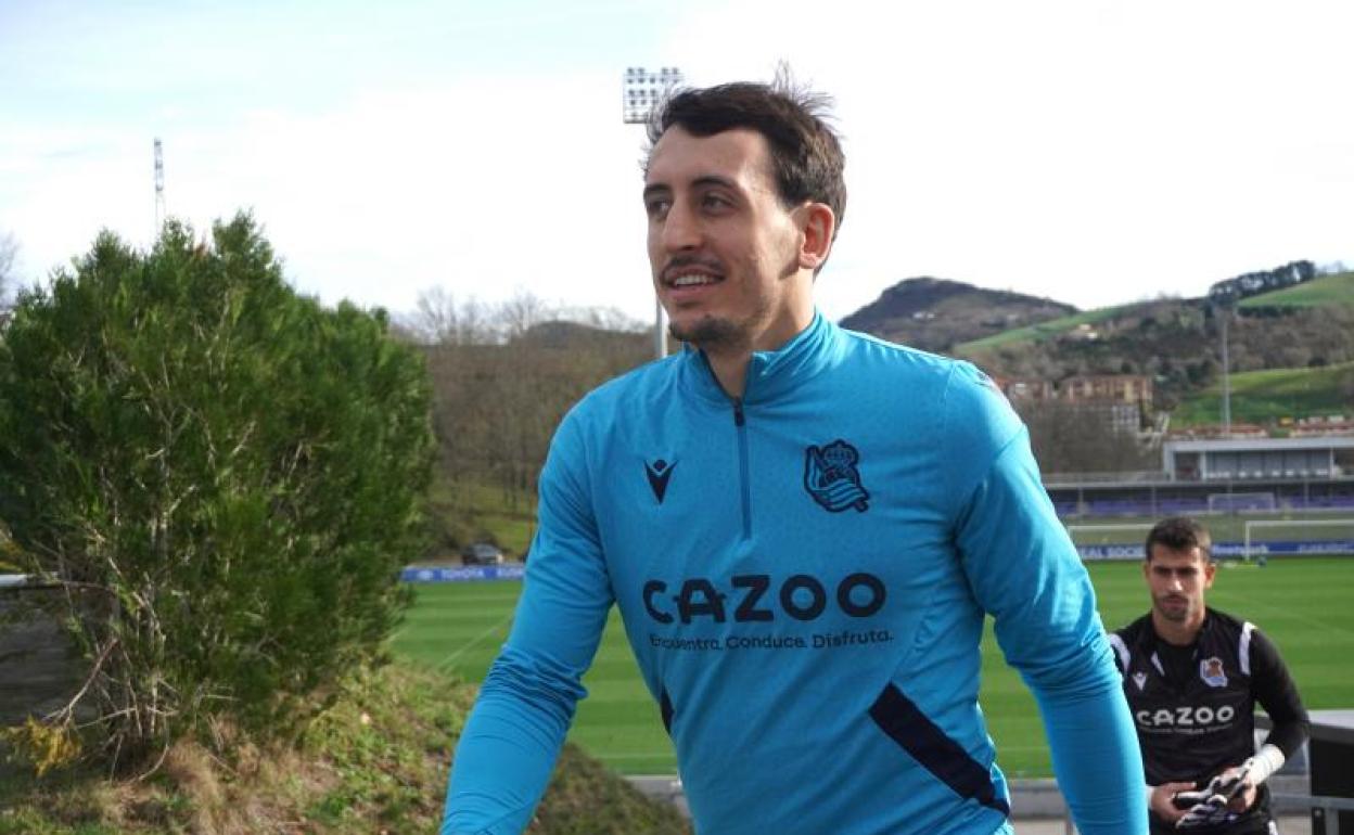 Oyarzabal, este viernes en el entrenamiento en Zubieta