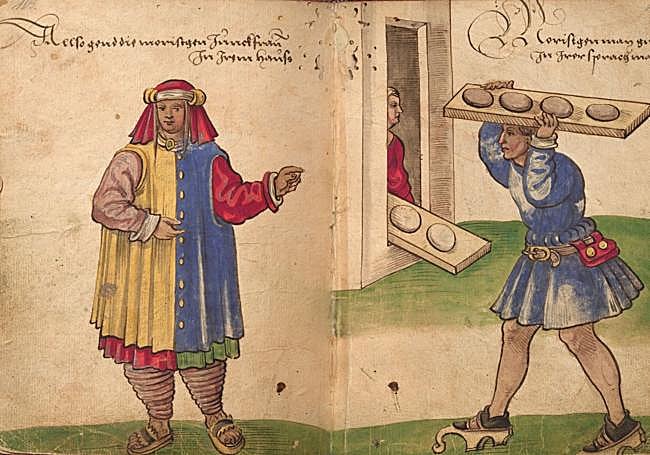 Representación de una mujer morisca y un hombre morisco según Christoph Weiditz (siglo XVI).