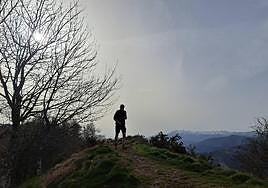 Un corredor disfruta de una jornmada soleada por la línea de Irimo en la zona entre Meaka y Trintxuleku.