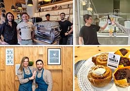 De arriba abajo, los responsables de Frida Café, Somos Bakery, Coffing y pastelitos del Tribeka.