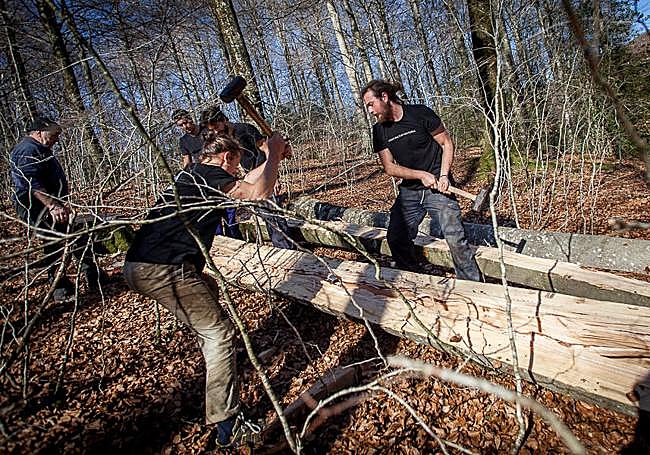 Los remos se elaboraban en gran medida con la madera obtenida en los bosques de la zona del Goierri.