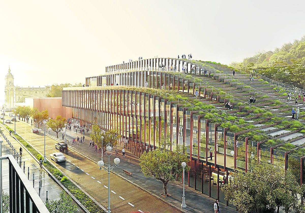 Imagen virtual del GOe, el segundo edificio del BCC que se construirá en Manteo, en paraleleo a la avenida de Navara.