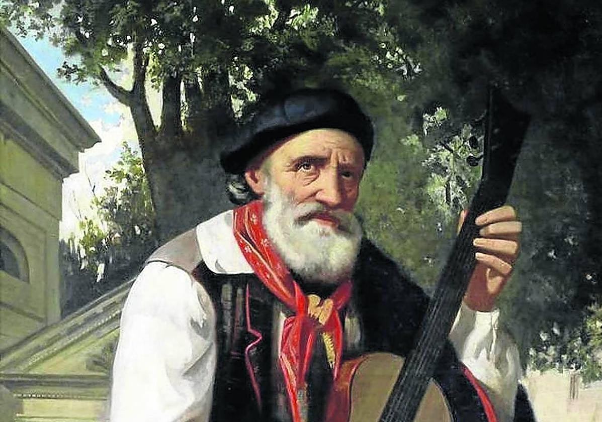 Retrato de Iparragirre, obra de Antonio María Lecuona, recogido en el extenso catálogo dedicado al mismo en la web municipal.