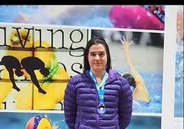 La nadadora Maider Redín en un trofeo anterior al Campeonato de Euskal Herria.