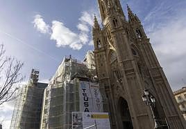 Estado actual de la evolución de las obras tras la conclusión de la fachada principal y la torre.