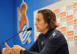 Natalia Arroyo, en sala de prensa.