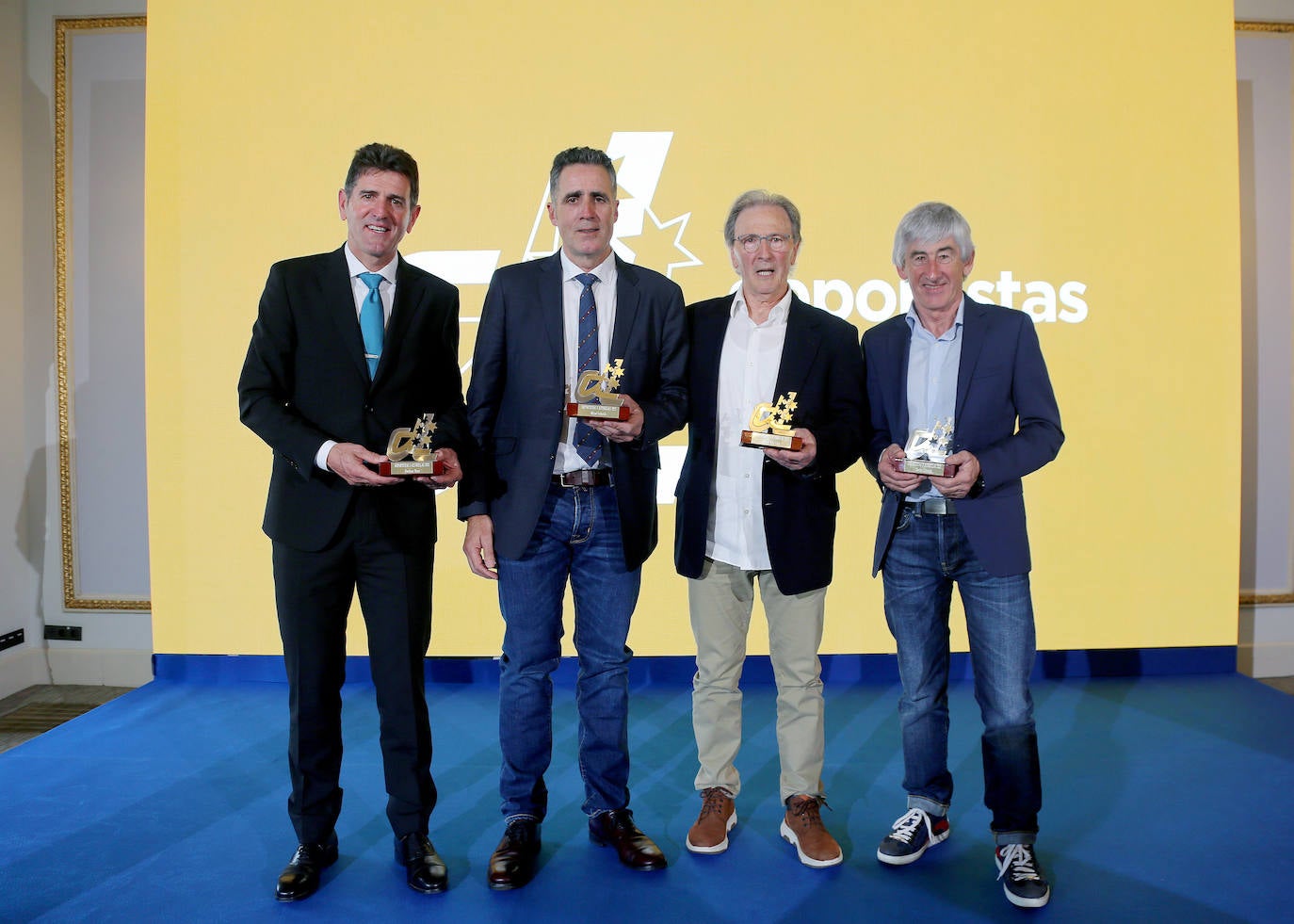 Abraham Olano, Miguel Indurain, Miguel Mari Lasa y Marino Lejarreta