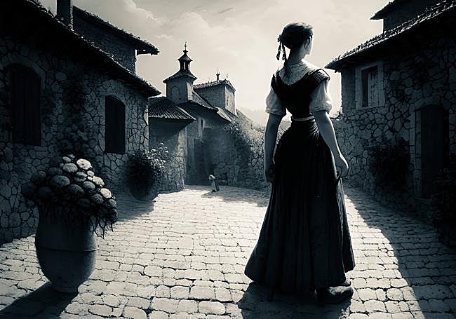 Ilustración de Catalina de Arechabaleta en el Elgoibar del siglo XVI.