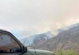 Imagen del incendio desatado en el Baztan.