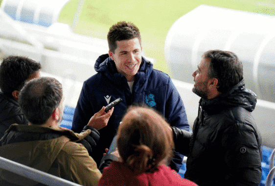 Zubeldia, Illarramendi, Gorosabel y Merino han atendido a la prensa este mediodía en Zubieta.