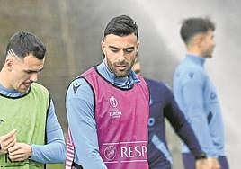 Diego Rico, durante un entrenamiento en Zubieta.