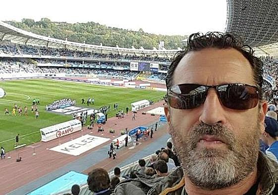 Eric Olhats, fotografiado en el antiguo Anoeta.