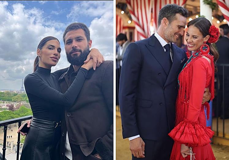 Jota Peleteiro con su actual novia Miriam y Jessica Bueno con su novio Pablo Marqués