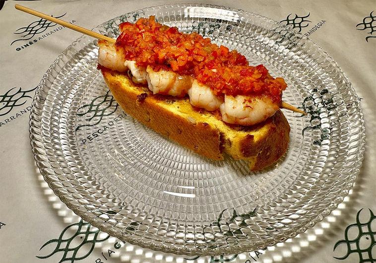 Receta de brocheta de gambas y bacon