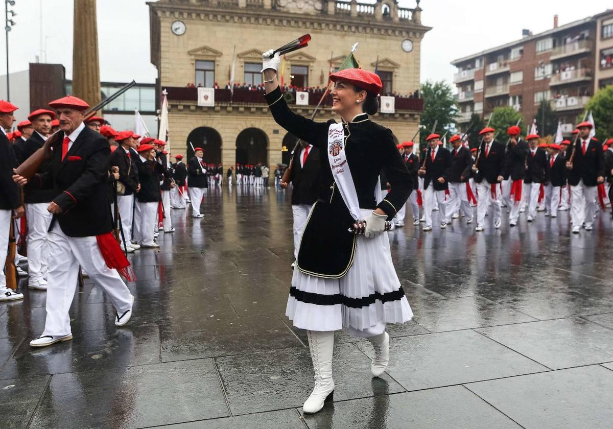 Un momento del Alarde tradicional del año pasado.