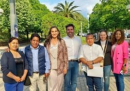 Echeveste y Lasa, este viernes junto a miembros de Kichwa Otavalo Kultur Elkartea.