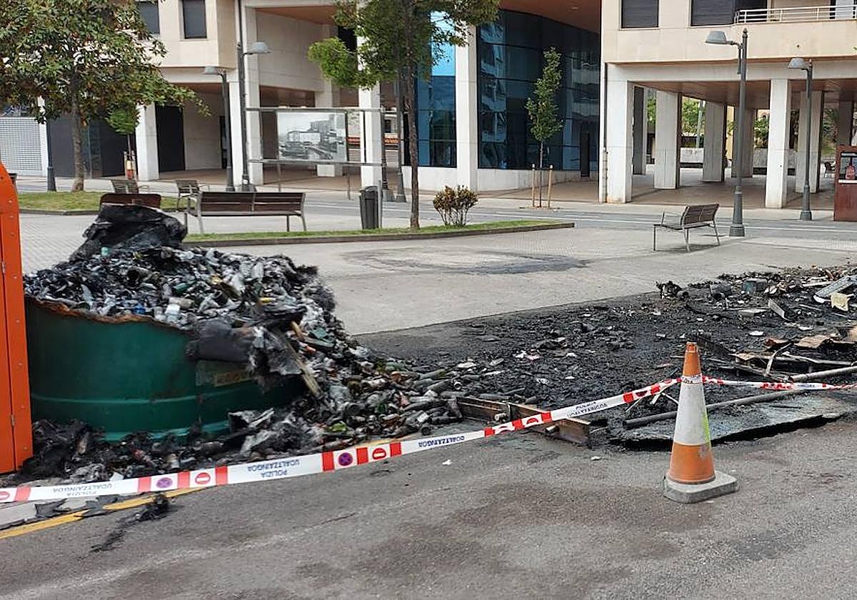 Estado en el que ha quedado el espacio que ocupaban los contenedores.