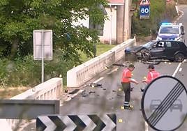 Imagen del accidente mortal del sábado en Leaburu.