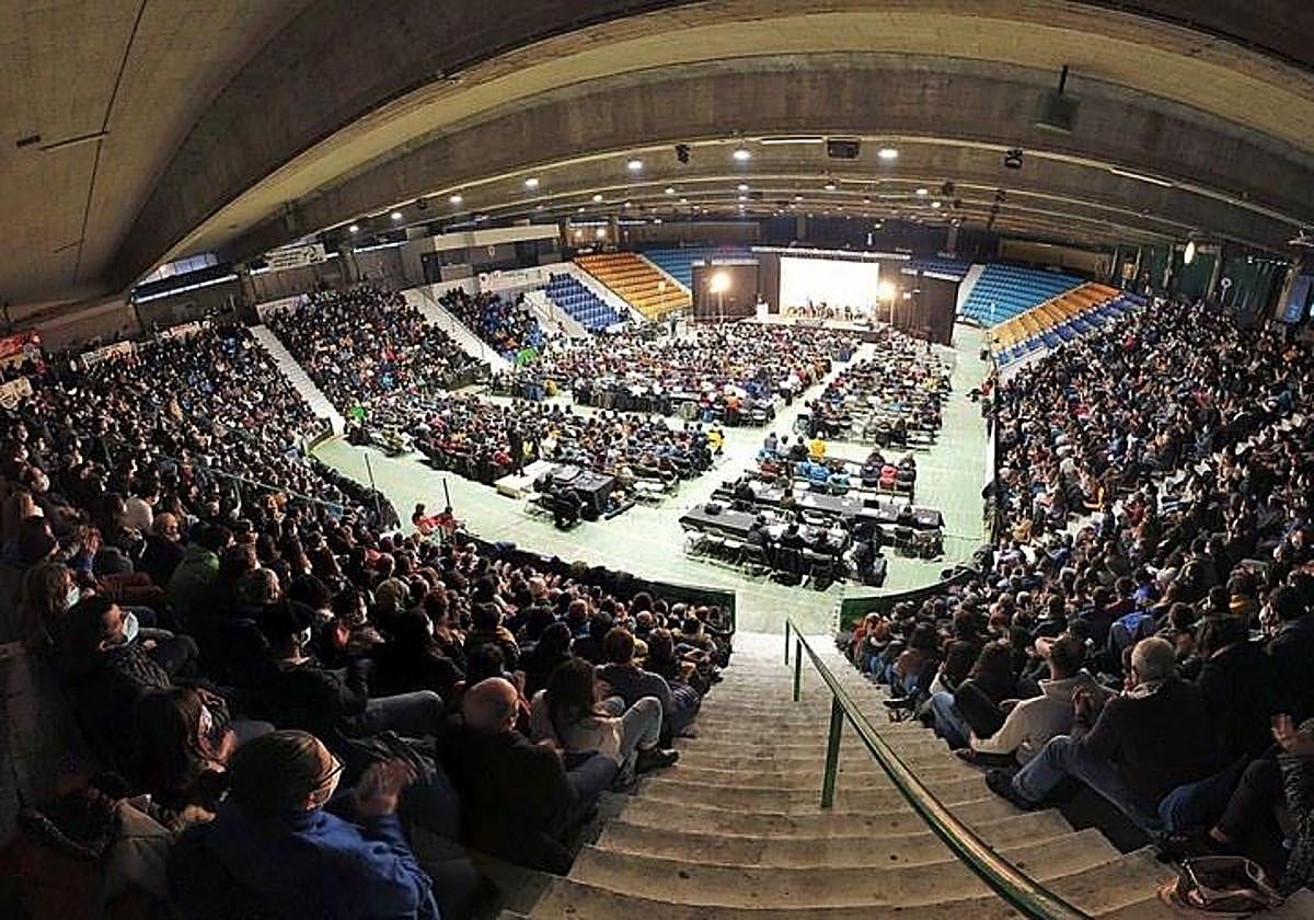 Azken Nafarroako txapelketako finaleko irudi bat, 2021eko azaroaren 28an, Iruñeko Anaitasuna kiroldegian.