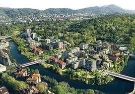 Imagen virtual del desarrollo urbanístico de los terrenos de los cuarteles en el que trabaja el Ayuntamiento.