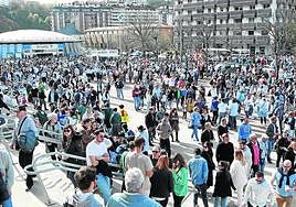 Gran ambiente en Anoeta en el partido de rugby celebrado el pasado marzo.