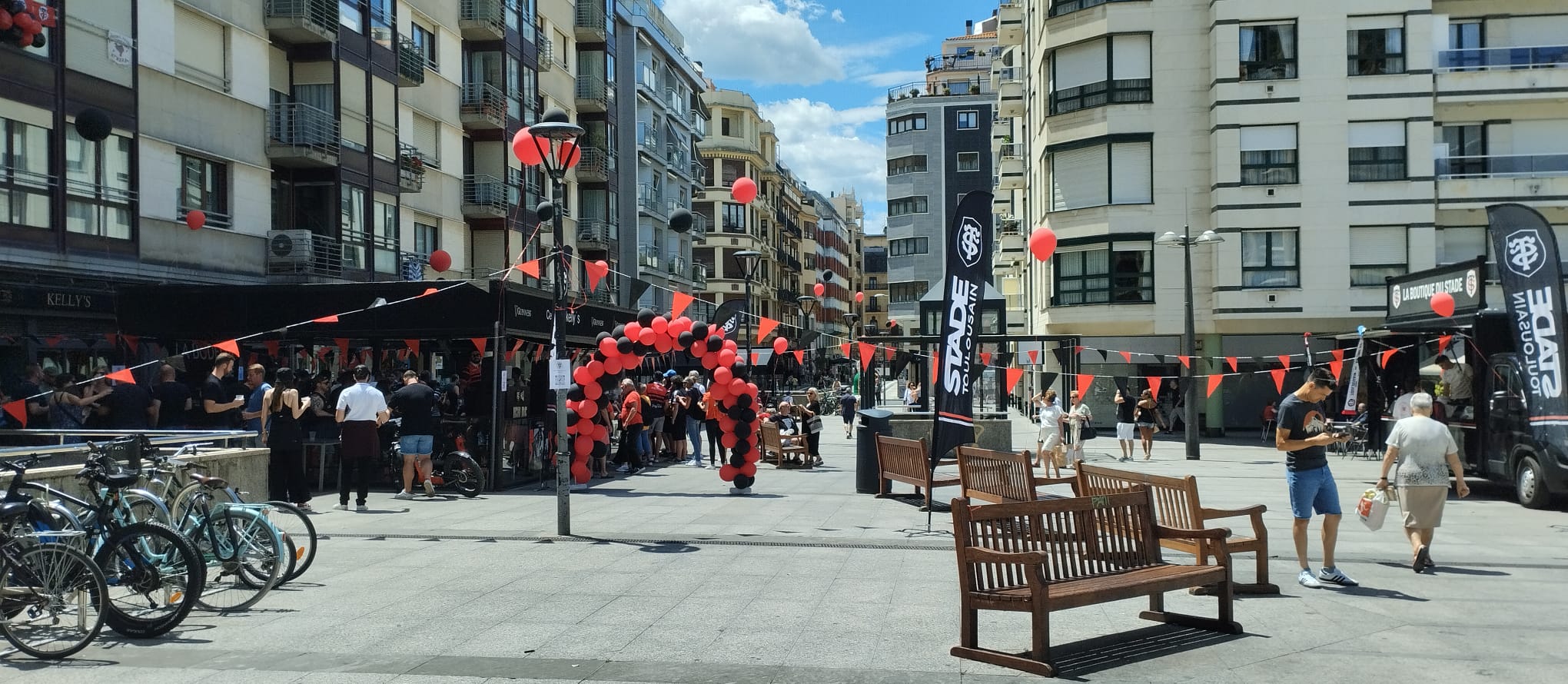 Los aficionados franceses, en Donostia