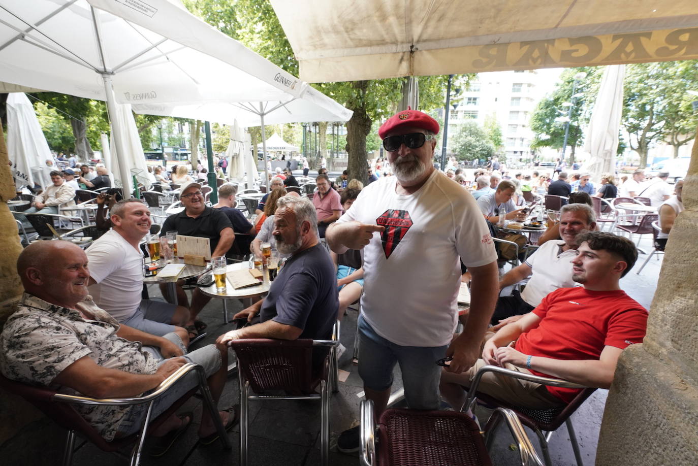 Los aficionados franceses, en Donostia