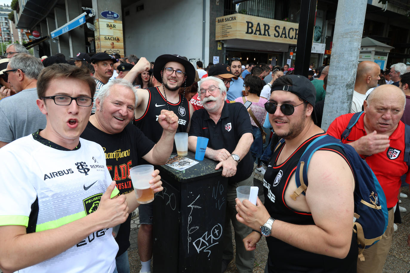 Los aficionados franceses, en Donostia