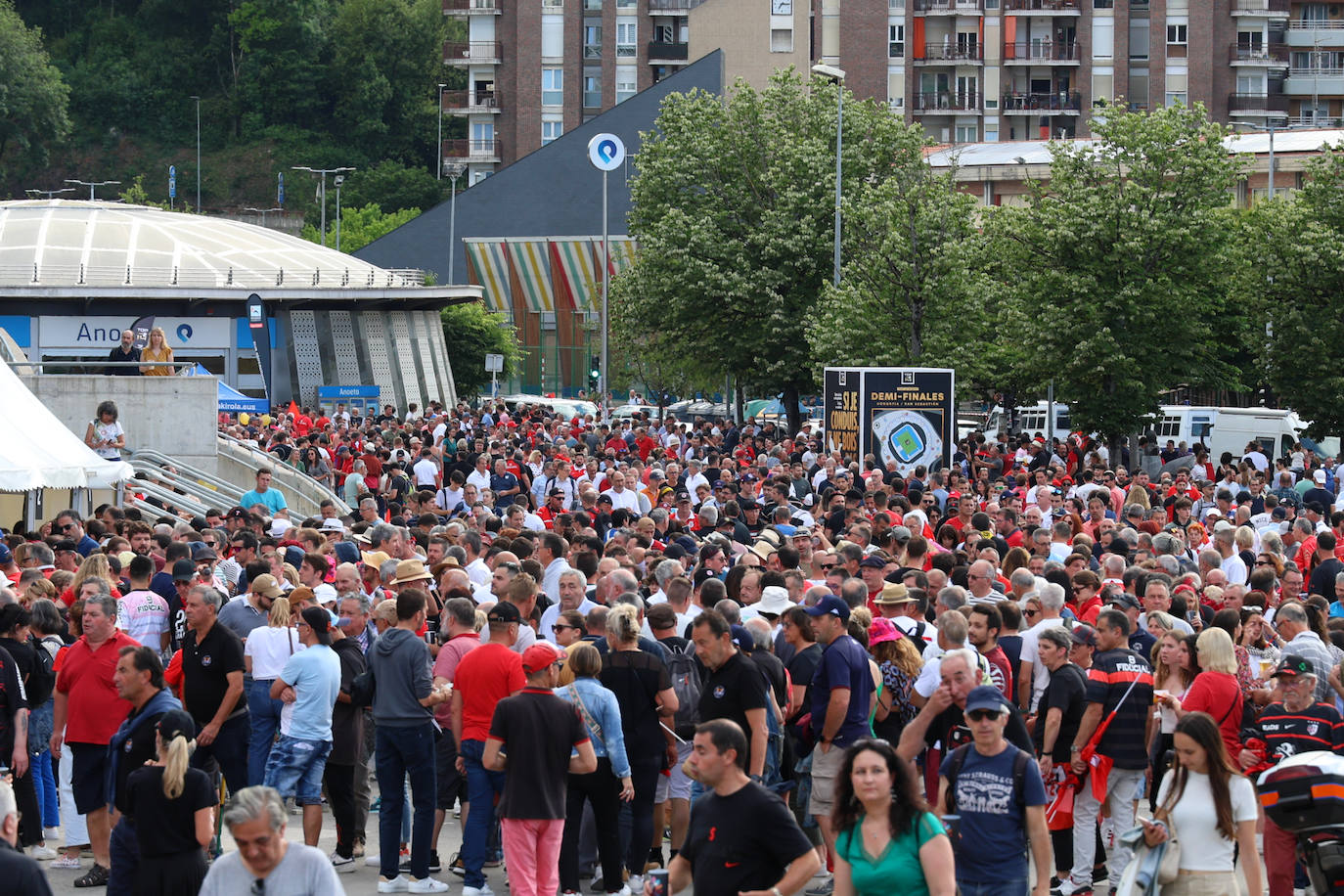 Los aficionados franceses, en Donostia