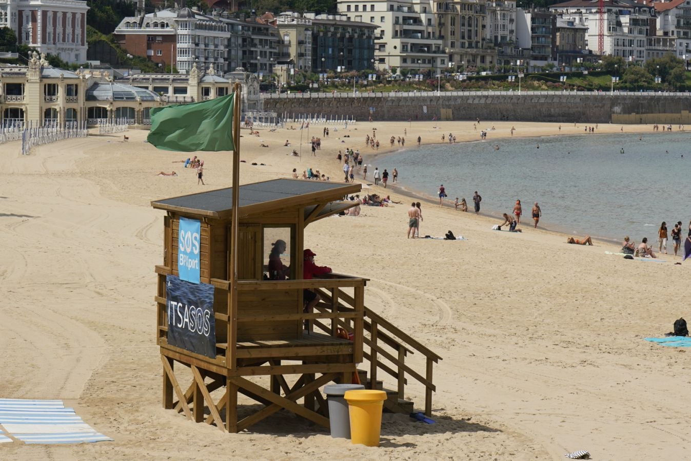 Bandera verde de nuevo en La Concha